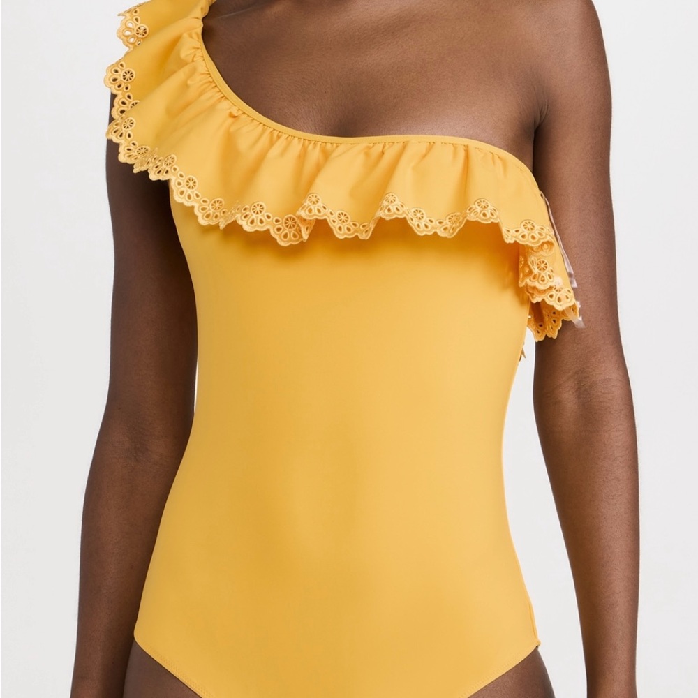 Ulla Johnson Vibrant Yellow Ruffle Swimsuit